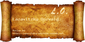 Lazavitzky Oszvald névjegykártya